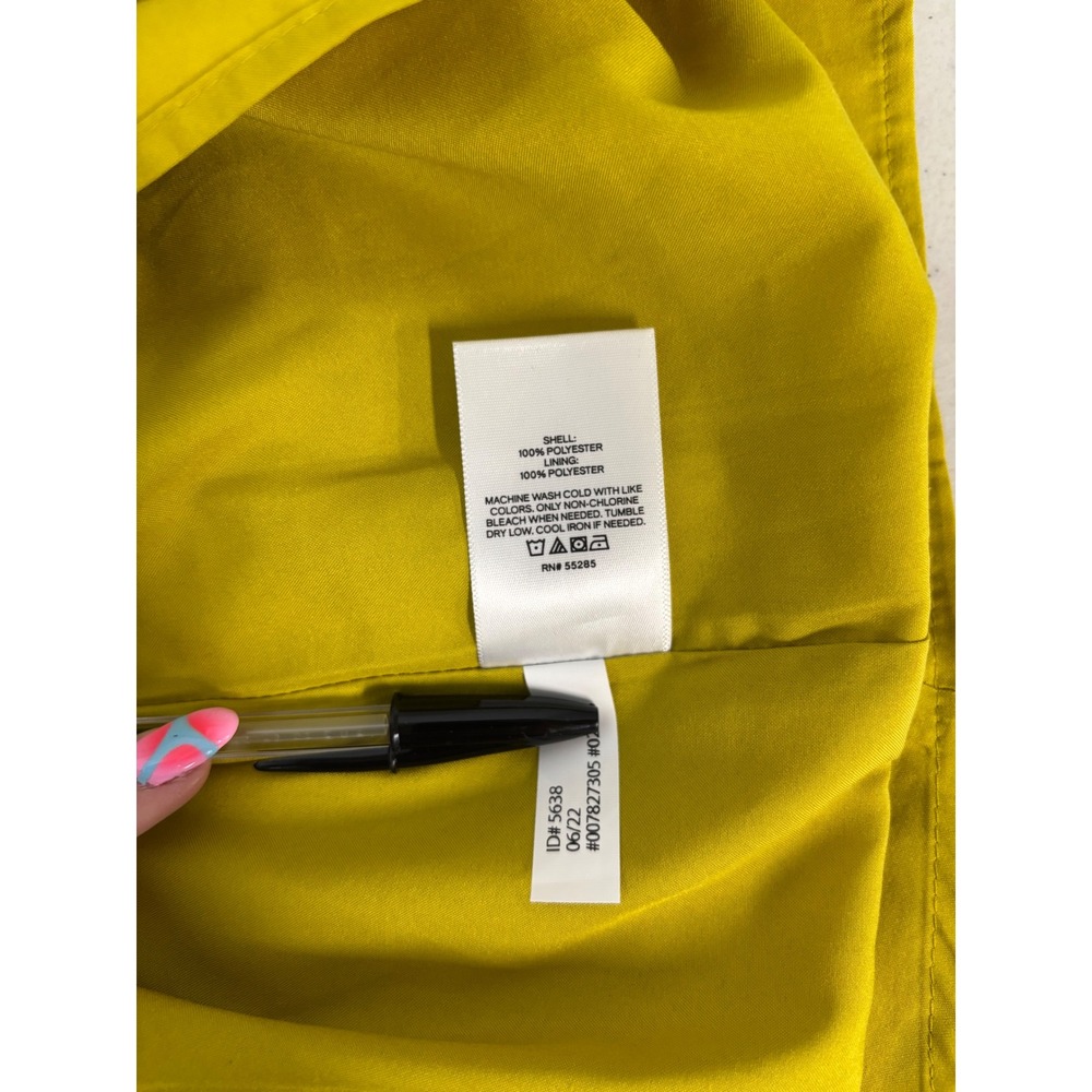 Express Womens Chartreuse Yellow Mock Neck Pleated Sleeveless Sheath Dress Small - Picture 5 of 6